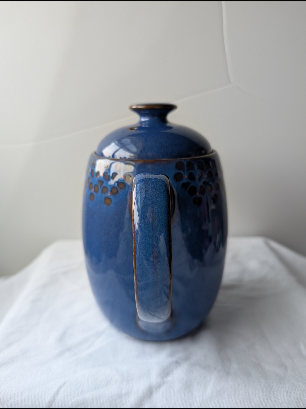 Denby England Midnight Blue Ceramic Coffee Pot Discontinued Vintage - Picture 4 of 16